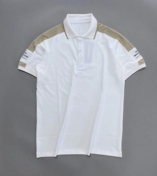Mẫu áo thun cổ phối vai Bestchoise ATC15 - màu trắng
